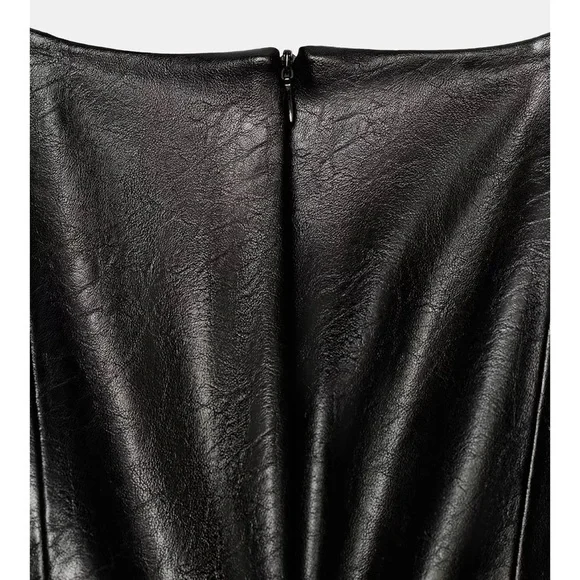 NWT ZARA FAUX LEATHER BELTED TOP - Picture 8 of 13